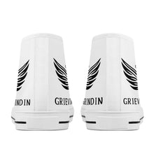 Load image into Gallery viewer, GRIEVIN & GRINDIN High-Top Canvas Shoes With Customized Tongue - White