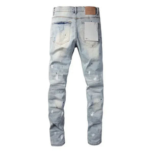 Purples jeans Men blue low elevation skinny denim jeans