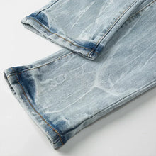 Load image into Gallery viewer, Purples jeans Men cat whisker straight leg Stylish jeans
