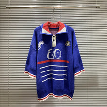 Load image into Gallery viewer, House of Errors Sweaters Print Half Buttoned Polo Shirt Casual Knit Short Sleeve Men Women
