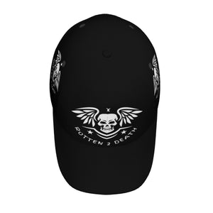 ROTTEN 2 DEATH Curved Brim Baseball Cap (AOP)